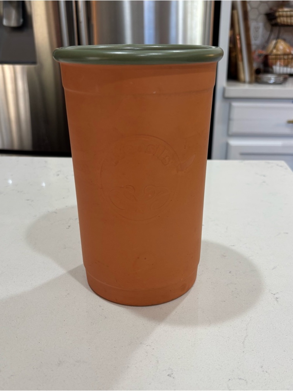 Casa Verde Terracotta Utensil Holder Handcrafted in Portugal